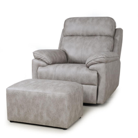 Fauteuil inclinable électrique minimaliste en tissu technique avec ottoman, fauteuil simple inclinable électrique en métal pour salon et home cinéma