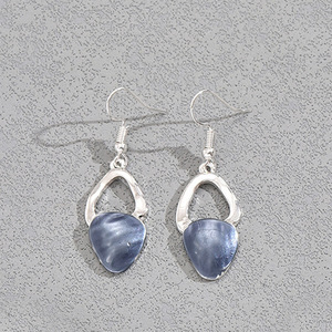 Collier ras du cou en pierre irrégulière fait main à la française, collier en métal à gouttes d'huile, ensemble de boucles d'oreilles, bijoux pour femmes, accessoires - Product Image 2