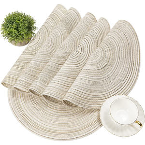 Sets de table modernes personnalisés en polyester/coton à carreaux, réutilisables, marron, 60x60cm, résistants à l'huile/à l'eau, designs uniques, mariages, personnalisables - Product Image 5