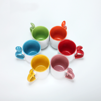 Tasse à café vierge Sublimation 11oz, en céramique deux tons avec cuillère, haute qualité