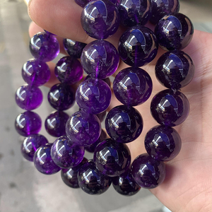 Vòng tay đá quý bán buôn, tinh thể chữa bệnh, đá thạch anh tím tự nhiên thật, vòng tay hạt cườm để trang trí - Product Image 5