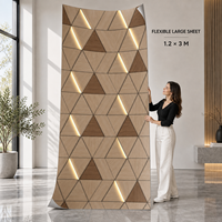 Papier peint autocollant motif bois triangulaire brun doré, feuilles de mousse PET XPE de 1,8 mm pour la rénovation de chambre à coucher