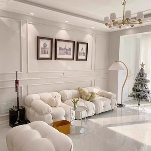 Sofá modular Chameleon Diseño minimalista italiano para espacios compactos Bloques modulares en forma de nube de estilo shearling Sofá nuevo de moda - Product Image 3