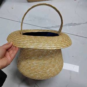 Nhà Máy Handmade Tùy Chỉnh Dây Đeo Cỏ Tự Nhiên <span class=keywords><strong>Hat</strong></span> Mặt Trời Dễ Thương Hộp Rơm <span class=keywords><strong>Hat</strong></span> Với Lớp Lót - Product Image 2