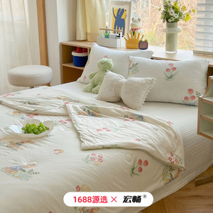 Edredón de Verano de Algodón Tejido con Estampado de Dibujos Animados, Fibra de Soya, Lavable a Máquina, Manta Fina para Niños para Aire Acondicionado - Product Image 2