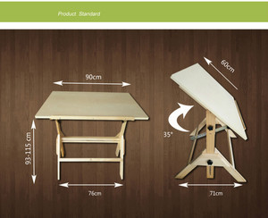 Caballete de madera de alta resistencia profesional, <span class=keywords><strong>mesa</strong></span> de dibujo de ingeniería, elevación, inclinación, venta al por mayor - Product Image 3