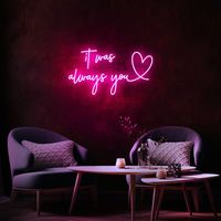 Livraison rapide en dropshipping, enseigne au néon « It Was Always You », lettres personnalisées pour proposition de mariage, logo néon pour fête de mariage en plein air