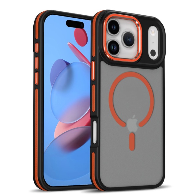 Sunforward Luxury Matte Translucent Shockproof Magnetic TPU+PC Phone Case for 17 Pro Max Multiple Models City Scenery