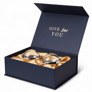 Boîte cadeau en carton rigide magnétique avec logo personnalisé, élégante, pour boules de Noël en verre, emballage recyclable - Product Image 1