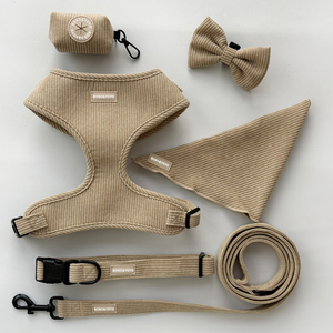 Hondenhalsbandset van luxe corduroy met op maat gemaakt logo, premium designer, groothandel, privélabel, verstelbaar, geen trekkoord - Product Image 2