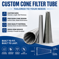 Tube filtrant industriel résistant à la corrosion, sur mesure, OEM, en acier inoxydable, avec fil conique et maille à trous carrés