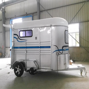 Remorque miniature avec caisse habitable en acier galvanisé, 2 essieux, chariot de transport pour chevaux de course, capacité maximale de 2400 kg pour 2 chevaux - Product Image 2