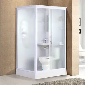 Portable Prefab Bathroom Pod All In 1 Shower Room Square Shower Room Fan-shaped Steam Room Portable Bathroom Units Kit