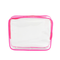 Sac cosmétique transparent en PVC imperméable avec fermeture éclair, idéal pour la gym et la natation (vente en gros)