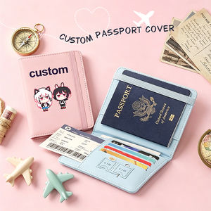 Custom Passport Personalized Promotional Slim PU Leather Travel Passport Cover Sleeve Passport Book Card Case Custom Passport - Product Image 2