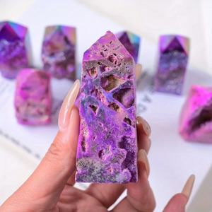 Tour de sphalerite violette Aura, pointe de cristal naturel, spécimen minéral pour l'énergie de guérison, la décoration intérieure et la vente en gros - Product Image 3