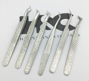 <b>Eyelash</b> Tweezers <b>Applicator</b> Private Label Glitter False <b>Eyelash</b> Extension Tweezers Sustainable Stainless Steel Logo Tweezer mink - Product Image 1