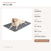 Tapis pour animaux de compagnie en peluche polyester gris d'hiver, antidérapant, lavable, thermique, pour cage et canapé, pour chiens de petite/moyenne taille, vente en gros