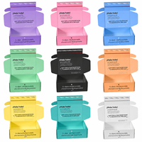 Boîte d'expédition pliable en carton ondulé UV violet recyclé personnalisé avec bande de déchirement pour cosmétiques, cadeaux et vêtements