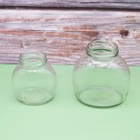 Stoples kaca penyimpanan makanan bening grosir dengan tutup 200ml kapasitas 580ml wadah kaca kaleng buah kosong