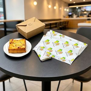 Papier enduit personnalisé de qualité alimentaire, biodégradable, écologique, résistant à l'huile, pour l'emballage alimentaire, impression couleur pour hamburgers - Product Image 3