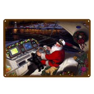 Giáng Sinh Vui Vẻ Áp phích Nhà Tin Kim Loại Dấu Hiệu Sang Trọng Kim Loại Tấm Sắt Sơn Trang Trí Cho Nhà Thanh Cửa Hàng Nghệ Thuật Tường Thủ Công - Product Image 6