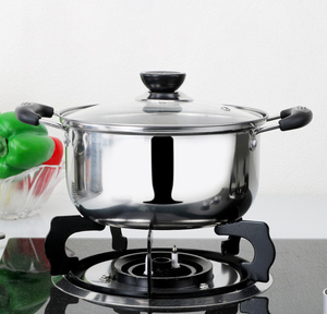 礼品套装5pcs不锈钢厨房炊具砂锅，带手柄和透明盖 - Product Image 2