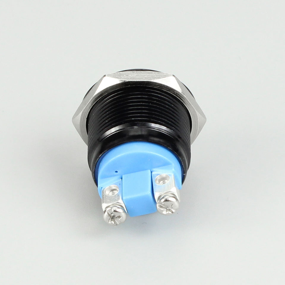 19MM Metal Push Button Switch ON-OFF Flat Button Push Switch 2Pin Momentary Push Button Switches with Screw Terminal