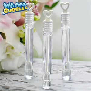 2023 New party favor plastic tube mini heart shaped bubble wands bubble blower stick wedding soap bubbles