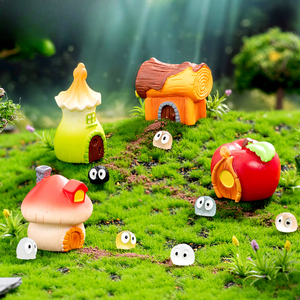 Venta al por mayor bosque creativo cuento de hadas Cabaña Casa resina artesanía personalizada Micro paisaje pequeño ornamento - Product Image 1
