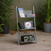 Étagère en acier pour magazines BANACO CD, type sur pied à 3 niveaux, pour l'organisation des médias dans le salon