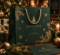 Ensemble cadeau de Noël, sac en papier kraft avec logo personnalisé laminé en relief pour l'emballage des cadeaux de Noël