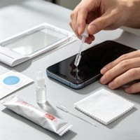 Herramienta de Protección de Pantalla de Teléfono, Limpieza de Película de Vidrio Templado, Solución para Reparación de Bordes Blancos, Sin Residuos
