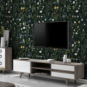 Creation Of Time And Space Peel & Stick Wallpaper Floral Dark Green Bohemian Style Self-Adhesive Wall Stickers For Living Room - Product Image 2