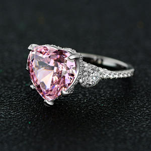 925แหวนเพทายเงินสเตอร์ลิงสำหรับสาวๆเครื่องประดับชั้นดีตัดหัวใจเพทาย - Product Image 4