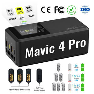 Cargador Inteligente de Batería de Tres Vías UC342 Max 200W para Dron <span class=keywords><strong>DJI</strong></span> <span class=keywords><strong>Mavic</strong></span> 4 <span class=keywords><strong>Pro</strong></span> con Certificación CE FCC Rohs, Carga Completa de 3 Baterías en 93 Minutos - Product Image 1