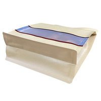 Pochette écologique à fond plat en papier kraft métallisé marron anti-odeur pochette debout à fermeture éclair sac d'emballage en plastique avec fenêtre