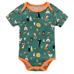 Ropa de bebé de fibra de bambú para niños, pijamas de <span class=keywords><strong>Navidad</strong></span> para recién nacidos, mono infantil con estampado de zorro, ropa verde para niños de 0 a 3 M, 3 uds. - Product Image 2