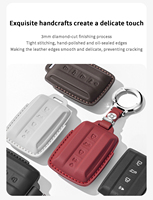 Housse élégante et durable en cuir pour clé de voiture avec boucle métallique, compatible avec Great Wall TANK 300 400 500 700 et clés télécommandes de véhicules électriques.