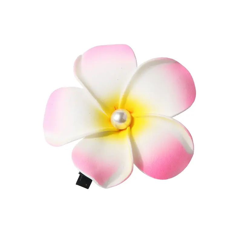 MIO Plumeria 폼 플라워 8cm 큰 크기 Frangipani 헤어 핀 여자 사이드 클립 헤어 장식 해변 여름 머리핀