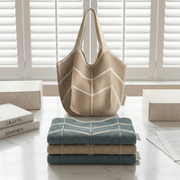 Sac à main bohème d'été résistant à l'eau, sac à bandoulière tendance en maille tricotée à la main pour femme, sac en coton au crochet