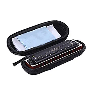 Custom design musical instrument case waterproof EVA hard shell soft lining protection harmonica case to carry outside