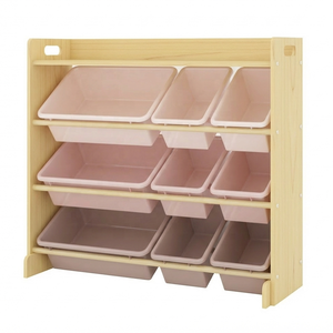 Estante Organizador de <span class=keywords><strong>Juguetes</strong></span> de Madera para Habitación <span class=keywords><strong>Infantil</strong></span> con 9 Contenedores de Plástico, Organizador para <span class=keywords><strong>Juguetes</strong></span> - Product Image 5