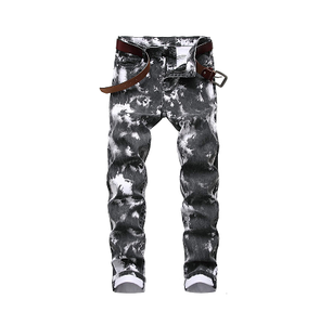 Jeans imprimés décontractés à la mode pour hommes, pantalons de jogging skinny extensibles, imprimés sur mesure - Product Image 1
