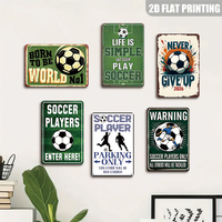 Letrero Metálico Plano de Fútbol, Impresión 2D, Decoración de Pared con Mensaje Deportivo Motivacional para Gimnasio, Patio Trasero, Sala de Deportes