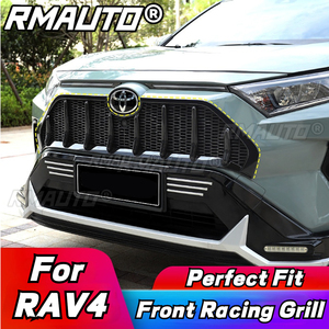 Pour Toyota RAV4 2019-2021 : Calandre avant style nid d'abeille, grille de course, garniture de ventilation de capot supérieur, kit carrosserie, accessoires automobiles - Product Image 2