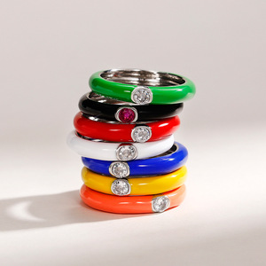 Anelli alla Moda F1676 Unisex con Zirconia Cubica, Pietra Rotonda Incastonata, Gioielli Regalo - Product Image 1