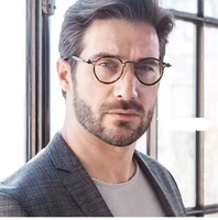 Monture de lunettes rétro en acétate de titane pour homme, monture optique vintage, verres transparents, forme elliptique