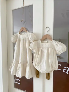 ชุดเดรสบูติกสำหรับเด็กผู้หญิงชุดเดรสแขนพัฟชุดหมีสำหรับเด็กวัยหัดเดิน - Product Image 2