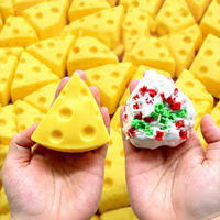 Jouet sensoriel anti-stress en forme de bloc de fromage triangulaire, jouet à presser créatif en caoutchouc